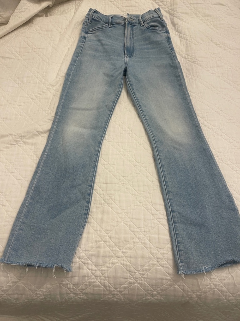 Mother Hustler Ankle Fray in Cutting Glass - Light Wash Women's  Jeans